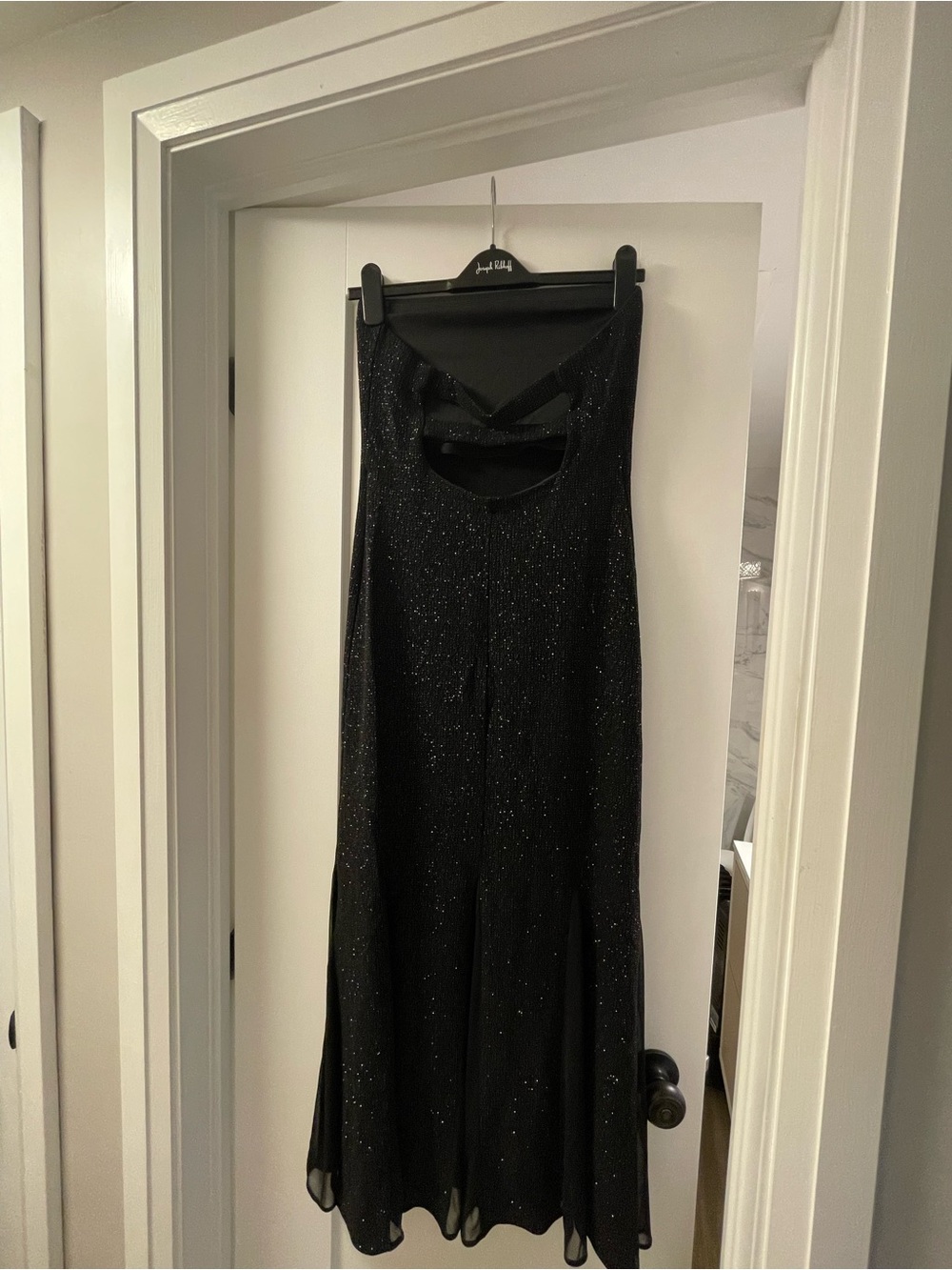 le chateau Black Sparkle Strapless with Back Detail Evening Gown - Picture 3 of 11
